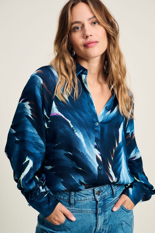 BLOUSE - Feathers Blue