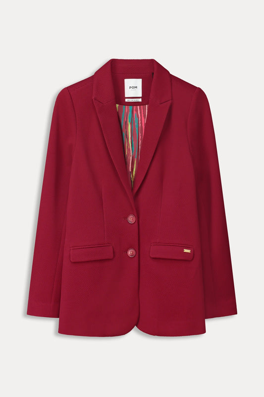 POM Amsterdam Blazers BLAZER - Burgundy Red