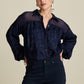 POM Amsterdam Blouses BLOUSE - Jacquard Midnight Blue