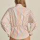 POM Amsterdam Blouses BLOUSE - Striped Poplin White