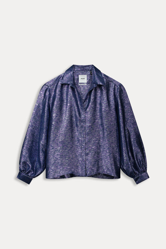 POM Amsterdam Blouses BLOUSE - Violet Festive Blue