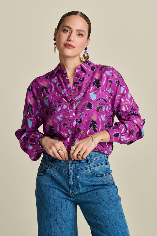 POM Amsterdam Blouses Multi colour / 34 BLOUSE - Milly Featherfest Cactus Pink