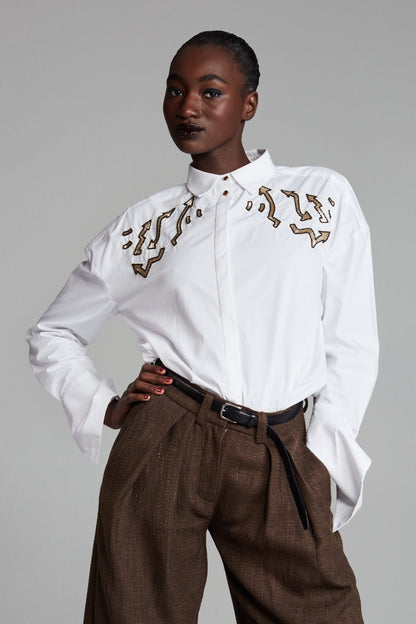 POM Amsterdam Blouses White / 34 BLOUSE - Brooke