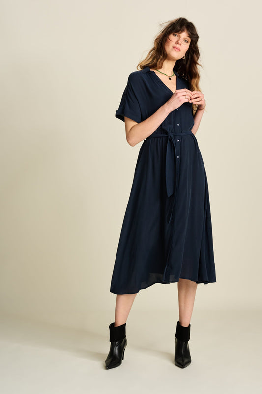 POM Amsterdam Dresses Blue / 34 JURK - Lynn Dark Navy