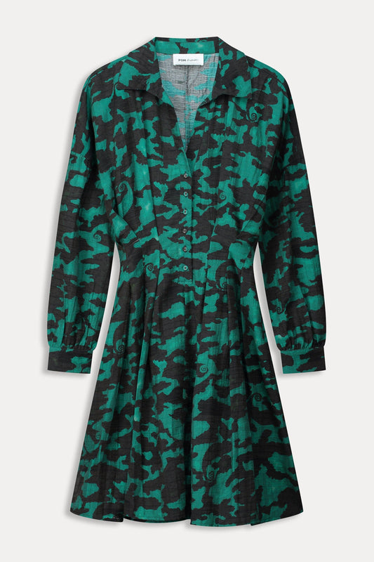 POM Amsterdam Dresses JURK - Camo Teal Green