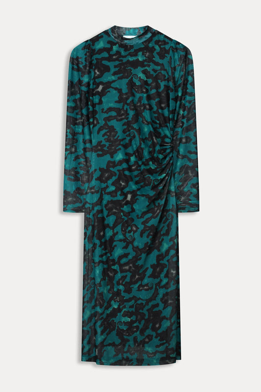 POM Amsterdam Dresses JURK - Camo Teal Green Mesh