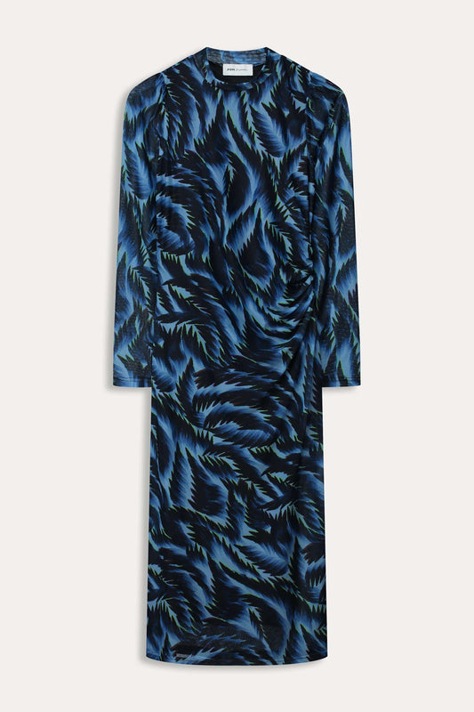 POM Amsterdam Dresses JURK - Feathers Blue Mesh