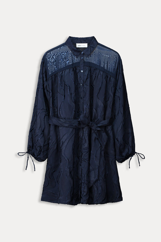 POM Amsterdam Dresses JURK - Jacquard Midnight Blue