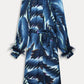 POM Amsterdam Dresses JURK - Jada Feathers Blue