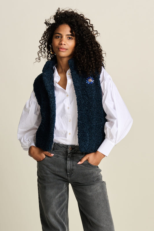 POM Amsterdam Gilets Blue / 34 GILET - Teddy Love Navy