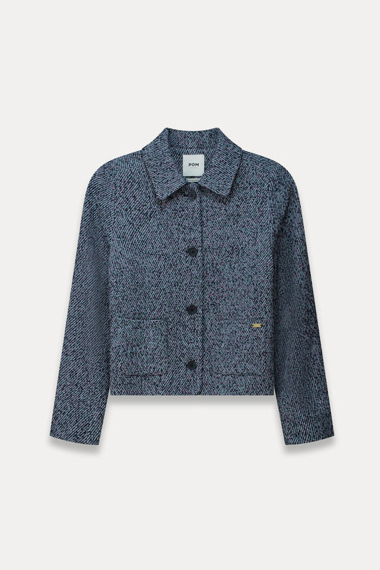 POM Amsterdam Jackets JACKET - Tweed Blue