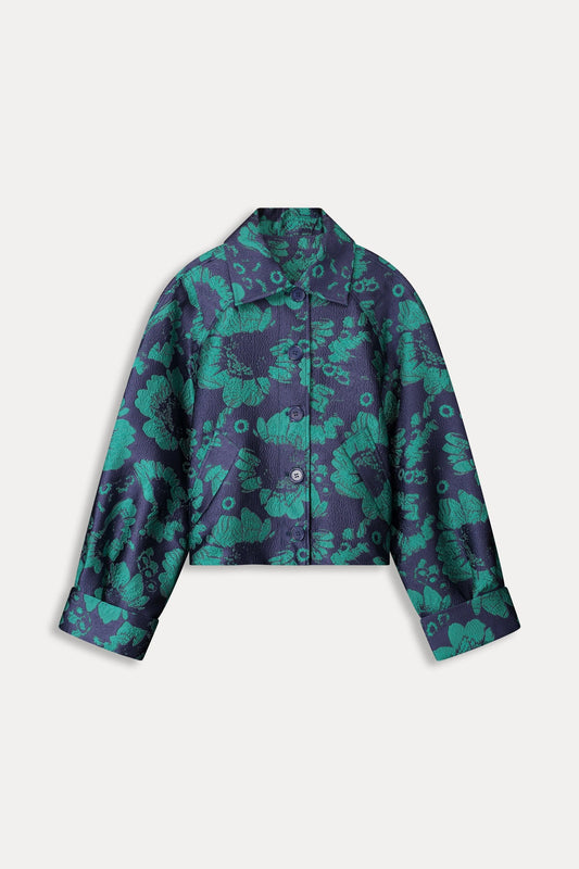 POM Amsterdam Jackets JAS - Floral Jacquard Fresh Blue