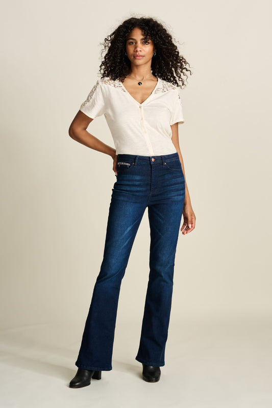 POM Amsterdam Jeans Blue / 34 JEANS - Esmee Flare Dark Blue