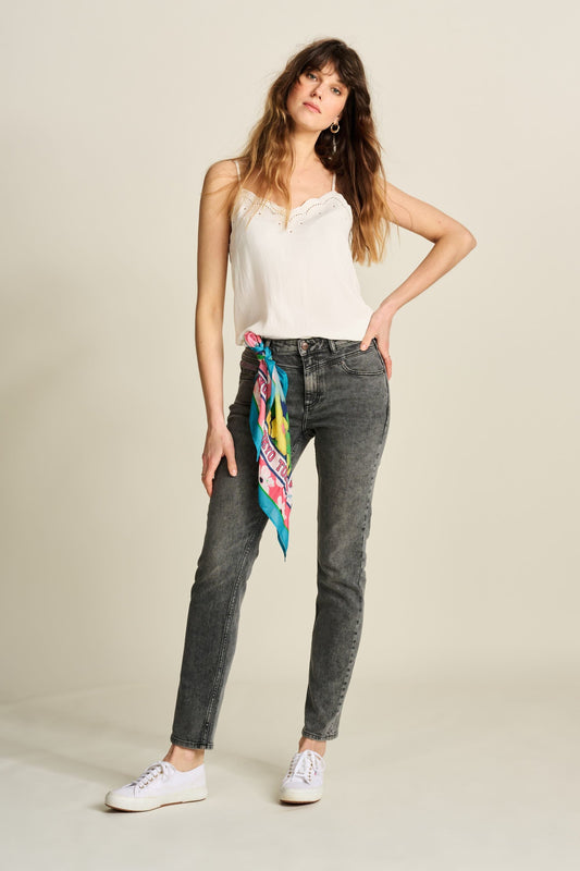 POM Amsterdam Jeans Grey / 34 JEANS - Elize Slim Grey Storm