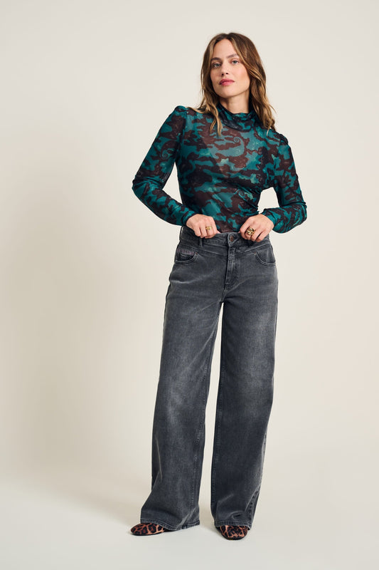 POM Amsterdam Jeans Grey / 34 JEANS - Wide leg Grey Storm