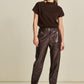 POM Amsterdam Pants BROEK - Faux Leather Brown