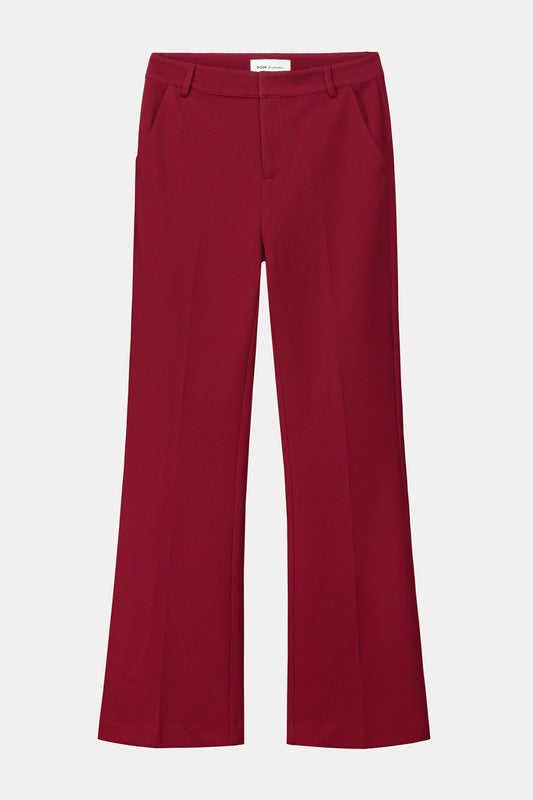 POM Amsterdam Pants BROEK - Flare Burgundy Red