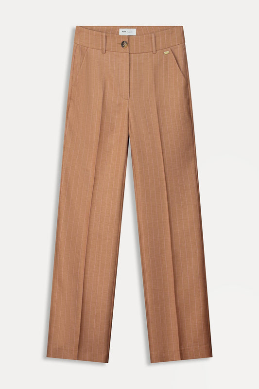 POM Amsterdam Pants BROEK - Striped Sugar Brown