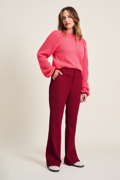 POM Amsterdam Pants Red / 34 BROEK - Flare Burgundy Red