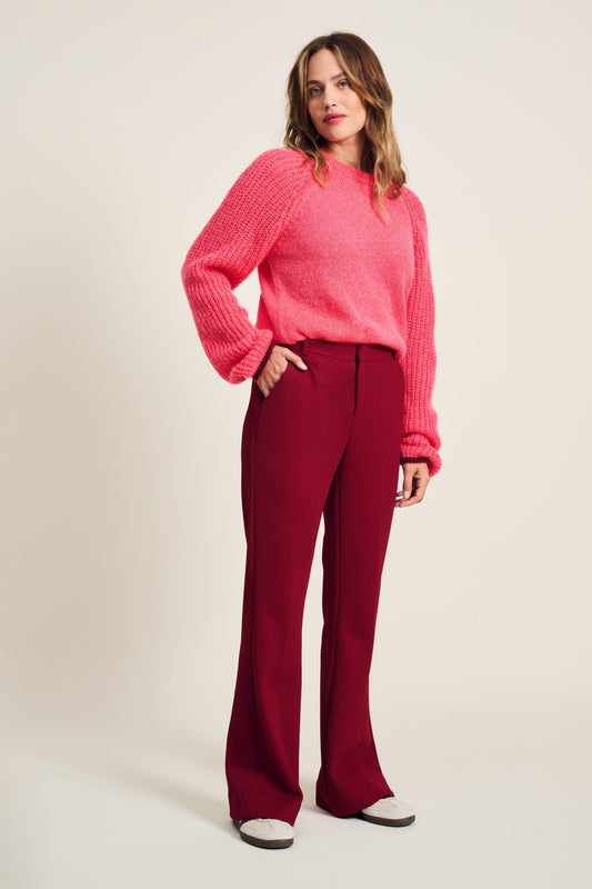 POM Amsterdam Pants Red / 34 BROEK - Flare Burgundy Red