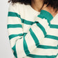 POM Amsterdam Pullovers TRUI - Striped Fresh Green