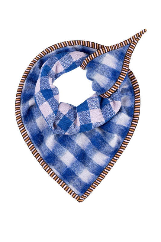 POM Amsterdam Shawls Blue / OS SJAAL - Checks Blue Lavender