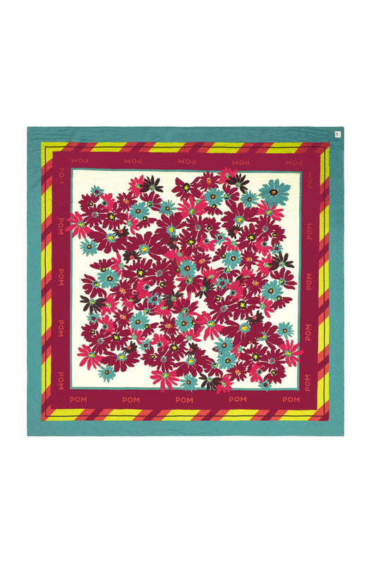 POM Amsterdam Shawls Multi colour / OS SJAAL - Silk Floral Green