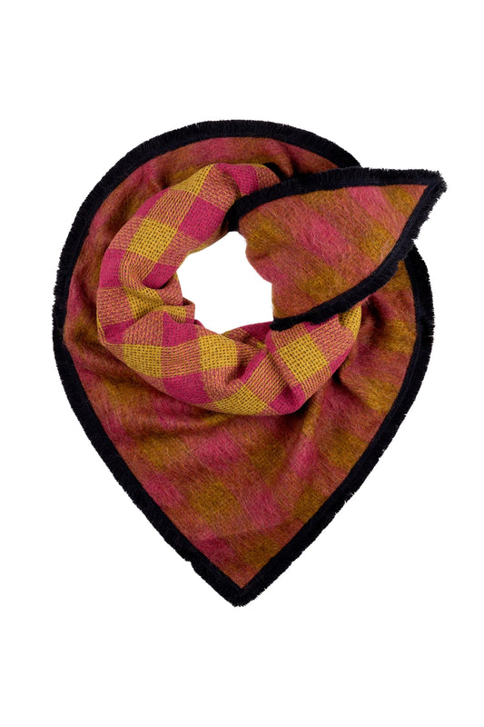 POM Amsterdam Shawls Pink / OS SJAAL - Checks Pink Brown