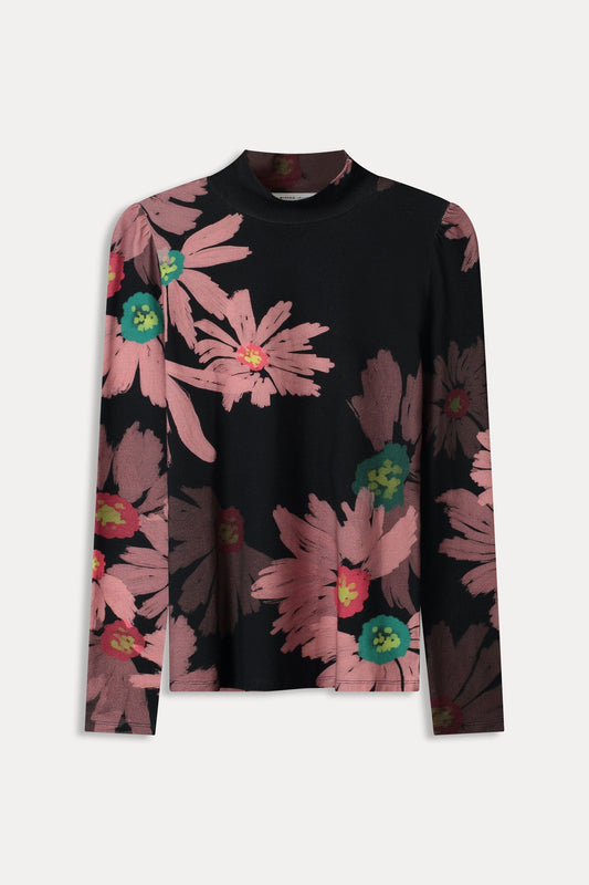 POM Amsterdam Turtlenecks TOP - Big Blooming Pink